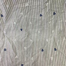 春夏新品条纹小爱心色线刺绣 条纹衬衫面料 超韩发饰条纹裤子面料