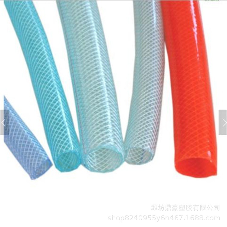 PVC透明纤维增强软管4分6分1寸线管塑料水管花园管 网纹蛇皮管