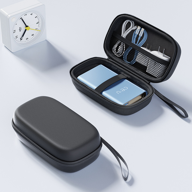 Eva Data Cable Storage Box, Headphone Hard Drive, Shock-Proof and Pressure-Resistant Hard Shell Bag, Portable Charger Storage Bag