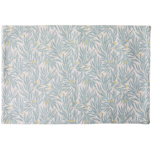 T9J5 wholesale cotton and linen fresh and elegant blue leaf placemats Western food cloth napkins restaurant gourmet mats