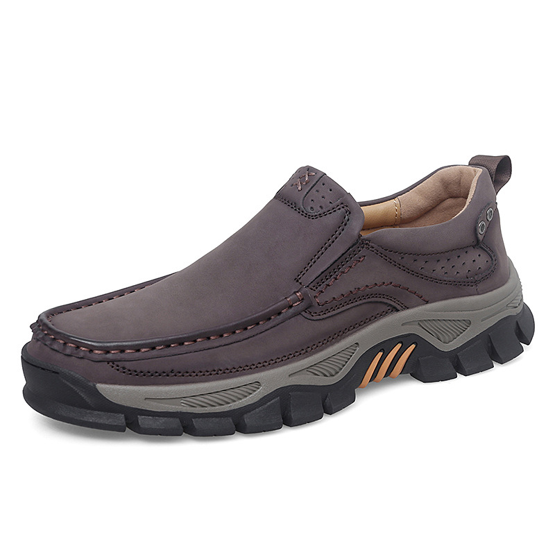 Large Size Driving Men's Outdoor Casual Shoes, Leather Shoes For Middle-aged And Elderly Dads_vogvips.com