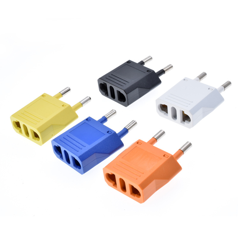 European Standard Converter Power Socket Flat to Round Two Round Feet Can Be Plugged into National Standard American Standard Australian European Standard Plug Bx-9120