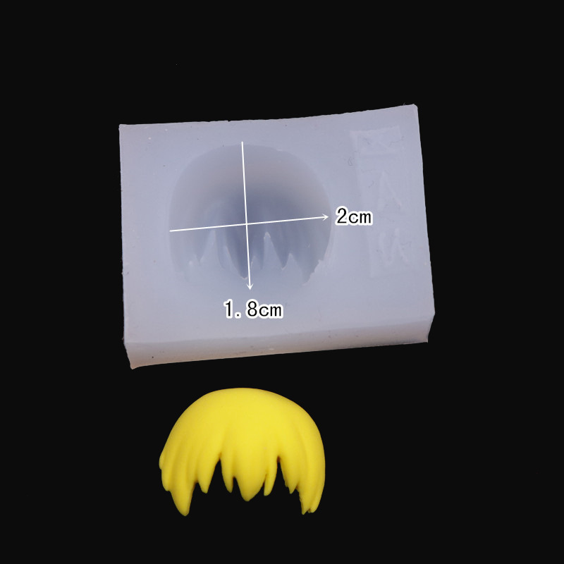 Ultra-ligero arcilla muñeca pelo silicona molde suave cerámica anime personaje peinado haciendo flequillos largo pelo corto fondant molde