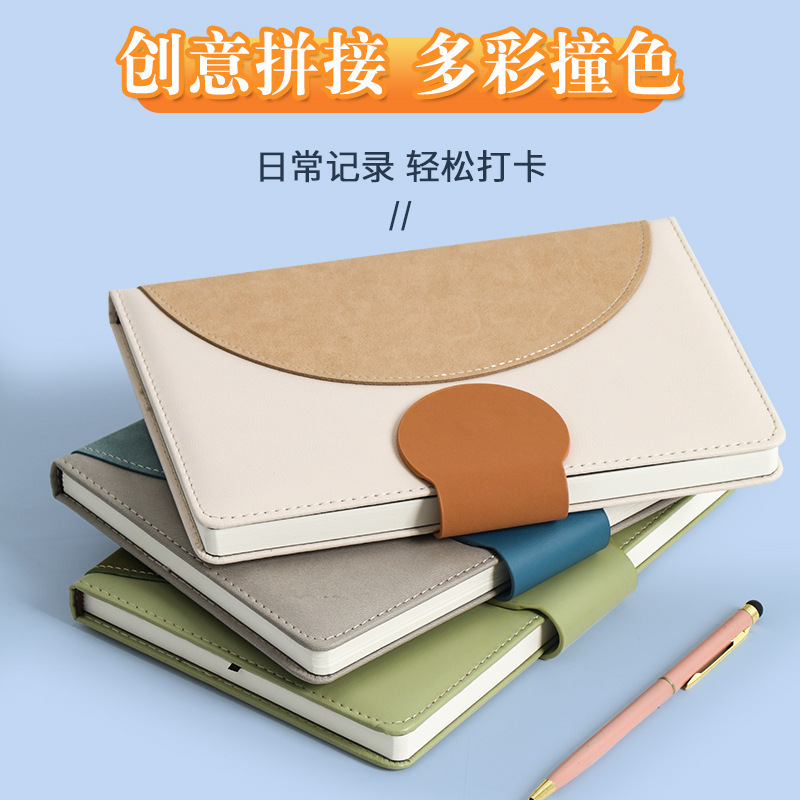 A5 cuaderno de negocios personalizado logotipo de alto valor cosmético agujero redondo cuaderno cuaderno de mano cuaderno horizontal al por mayor