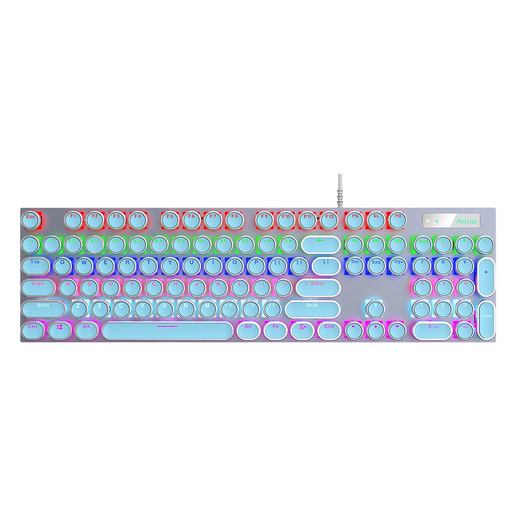 104 clave personalidad Taiwán fonética retro redondo electrochapado metal punk Teclado mecánico carácter tapa transparente