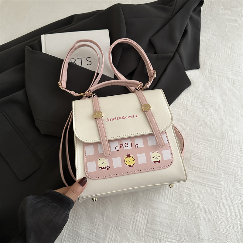 2025 verano nuevo estilo lindo estudiante mochila femenina versión coreana salvaje simple moda moda moda bolso de viaje bolso femenino