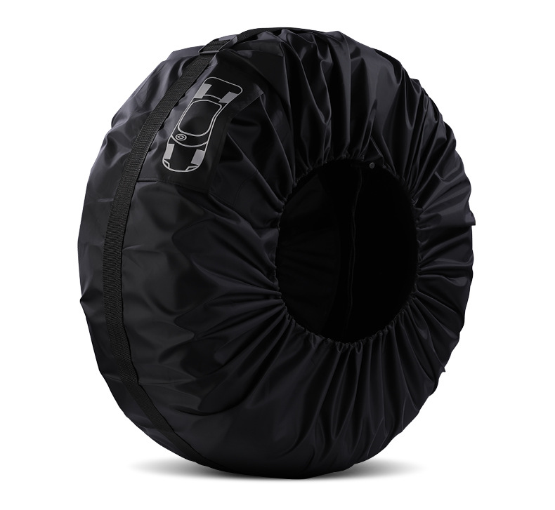 Cross-Border Hot Selling 190t Polyester Taffeta Tire Cover Car Spare Tire Cover Snow Tire Storage Bag Wheel Cover Protective Cover