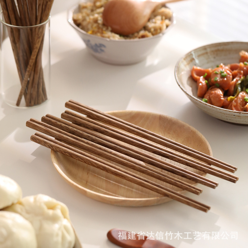 Palillos de madera de ala de pollo palillos de madera para el hogar palillos de palo de rosa palillos fritos antideslizantes palillos de olla caliente alargados Logotipo de letras comerciales