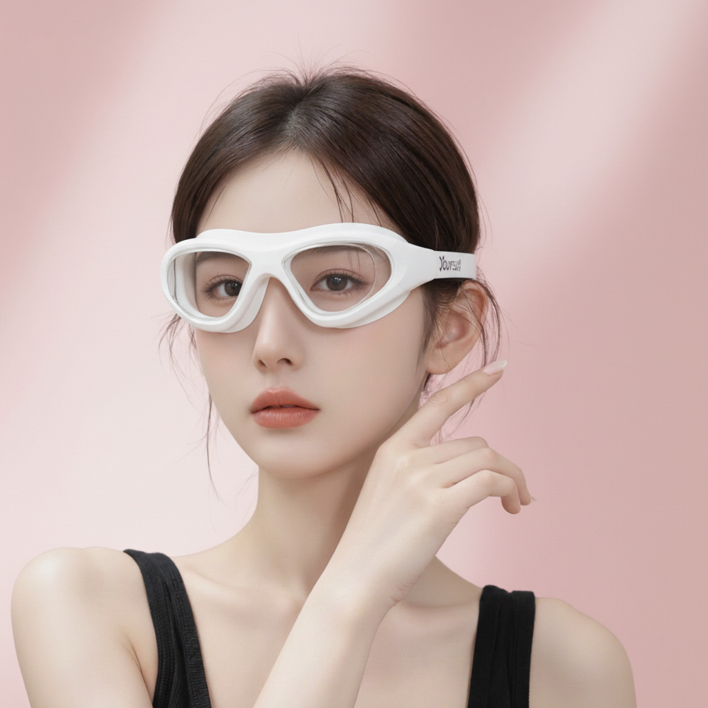 Juego de Gafas y Gorro de Natación para Mujer de Policarbonato, Antiempañante e Impermeable, para Natación y Buceo