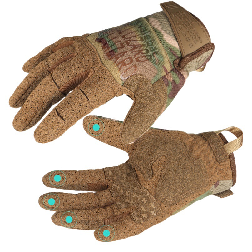 Guantes tácticos, entrenamiento de doble cara, pantalla táctil de cinco dedos, transpirables, cómodos, antideslizantes, resistentes al desgaste, anticaídas, guantes de ciclismo para deportes al aire libre