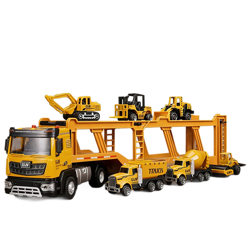 Auto de doble capa de aleación de tamaño super grande juguetes para niños camión de transporte juguetes para niños camión remolque modelo de niño