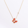 Golden necklace stainless steel, pendant, cute chain for key bag , cat's eye, Korean style, internet celebrity