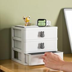 卡通桌面雜物收納盒書桌塑料迷你儲物盒透明小抽屜式文具收納盒子