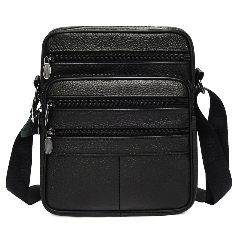 Men's leather bag new style men's casual shoulder crossbody bag head layer cowhide business computer briefcase backpack 
