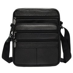 Men's leather bag new style men's casual shoulder crossbody bag head layer cowhide business computer briefcase backpack 