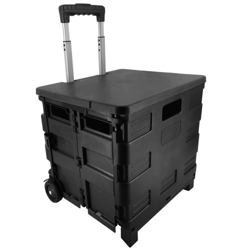 Wholesale plastic folding push cart outdoor storage box portable minimalist stall cart