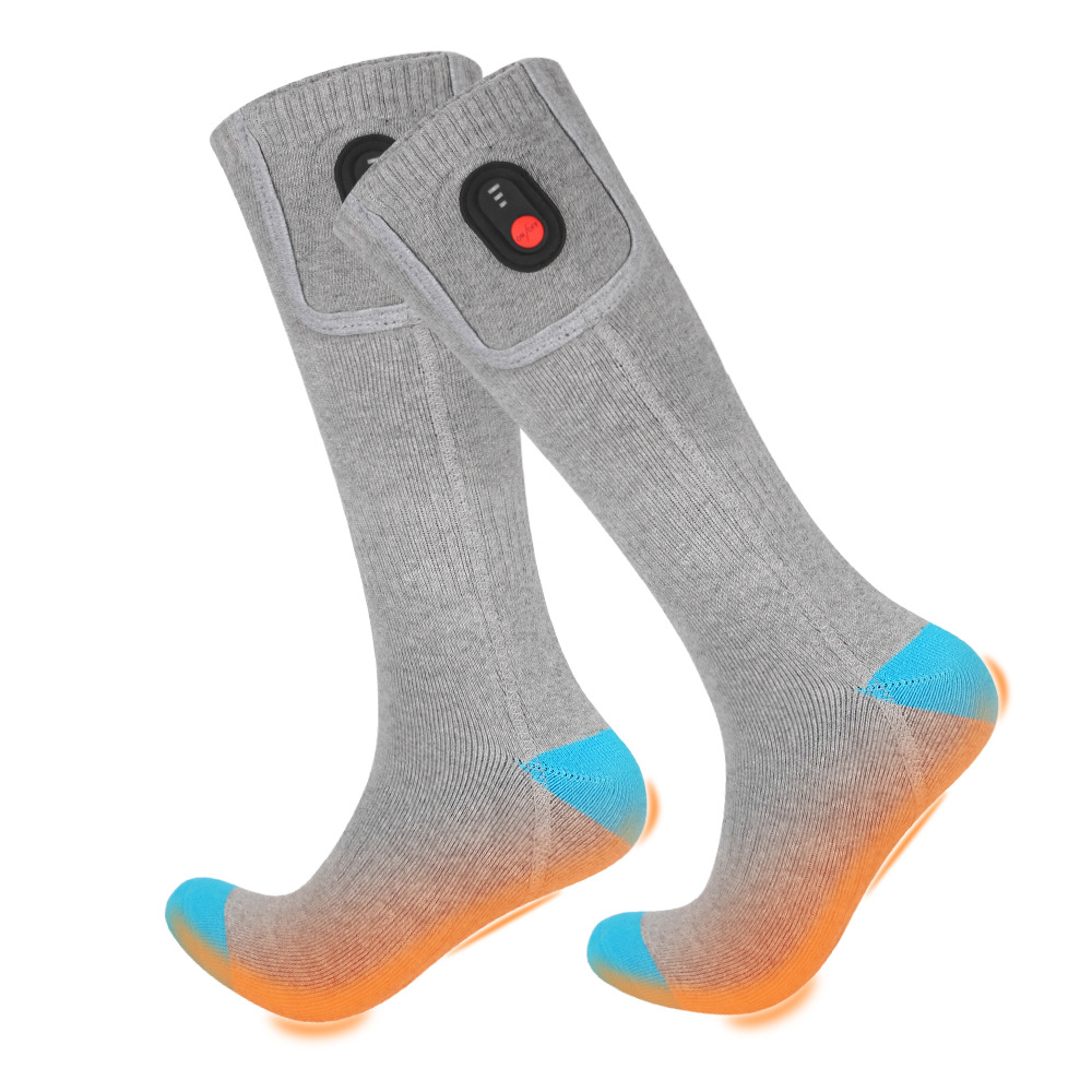Calcetines térmicos, calcetines cálidos de invierno para hombres y mujeres, calentadores de pies de calentamiento rápido, calcetines con calefacción eléctrica, calentadores de rodilla de tubo largo para exteriores