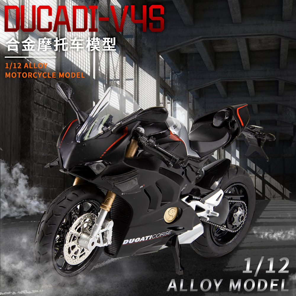 Ducati V4S motorcycle 1:12 simulation alloy motorcycle model finished men's living room metal car ornaments hand-made figure