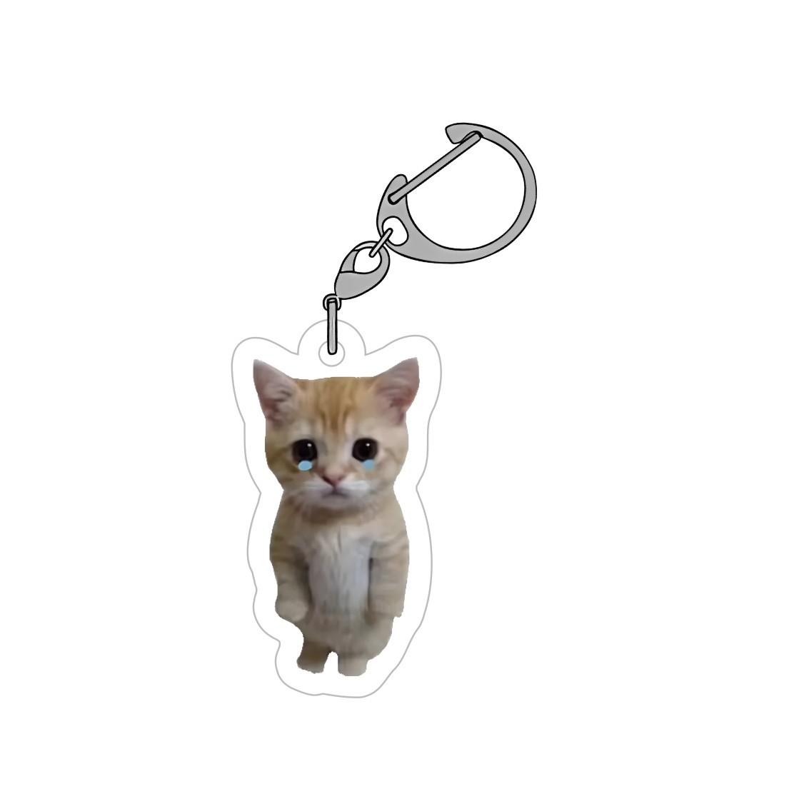Lindo gato feliz, gato plátano, personalidad de nicho, colgante acrílico de alto valor, llavero de talla de arena, regalo image 10