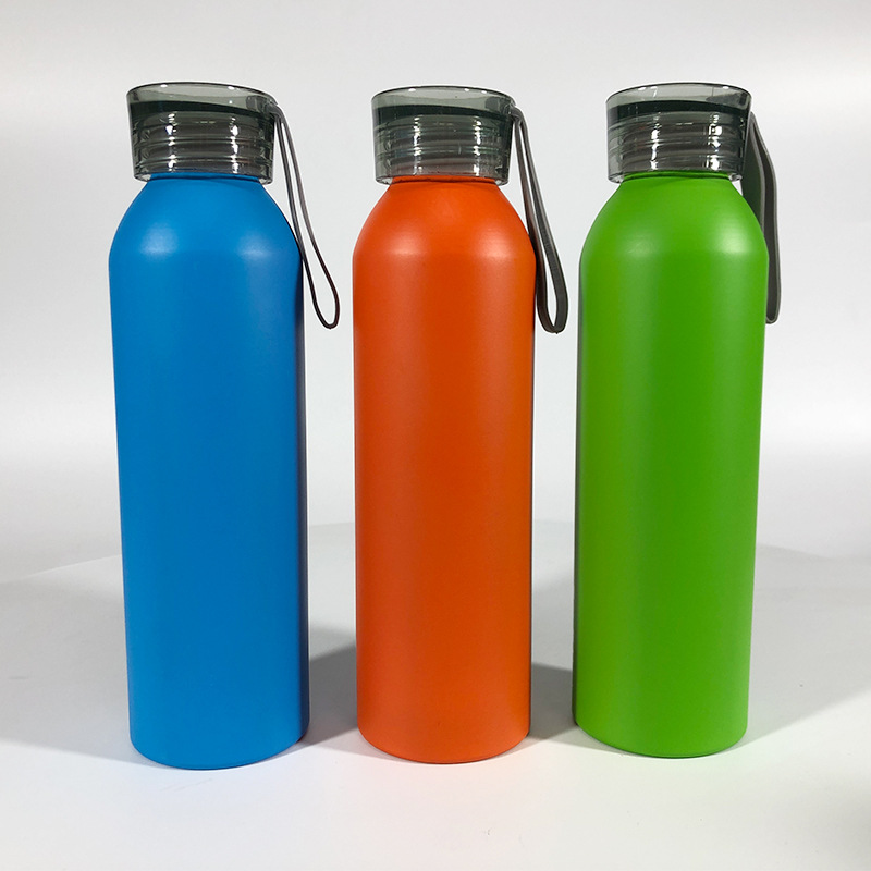 650ml tapa transparente botella de agua de aluminio botella de deportes al aire libre fitness taza de agua botella de agua de viaje logo