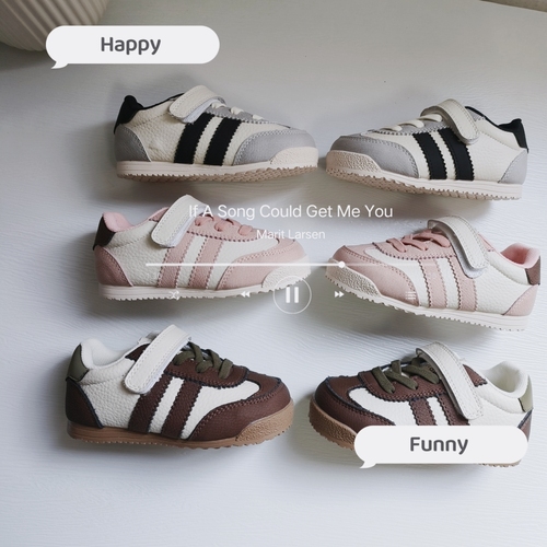2024 Children's Korean-style German Training Shoes, Toddler Boys' and Girls' Velcro-Strap All-match Sneakers, Soft Sole Comfortable Niche Casual Shoes