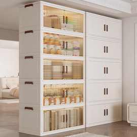 零食柜 收纳柜免安装收纳箱鞋柜厨房卧室客厅储物柜家用带轮置物