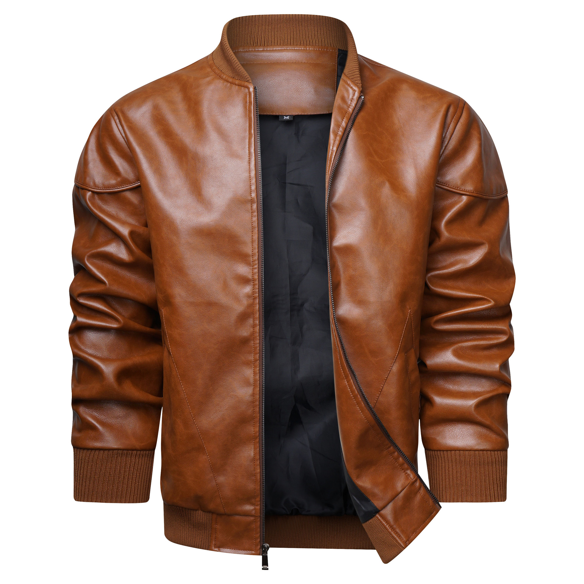 Neien Hierscht 2024 Baseball Kraang PU Fluchanzug einfach Basis Lieder Jiake Jackett trendy_voghion.com