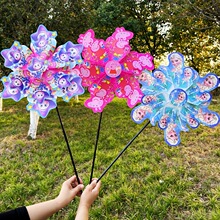 彩色动漫卡通风车户外摆摊景区装饰商贸热卖手持windmill玩具批发