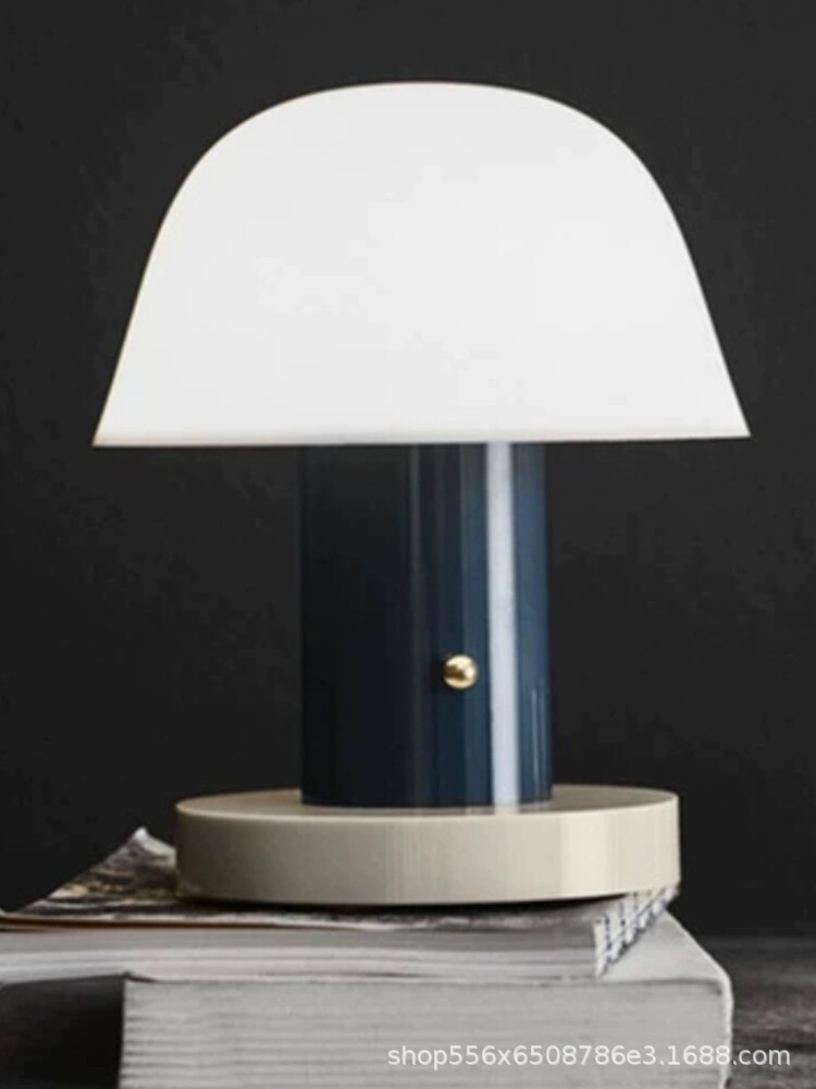 Lámpara de mesa/camping cFx Danish Setago con forma de hongo, luz ambiental nocturna recargable táctil regulable para estudio image 8