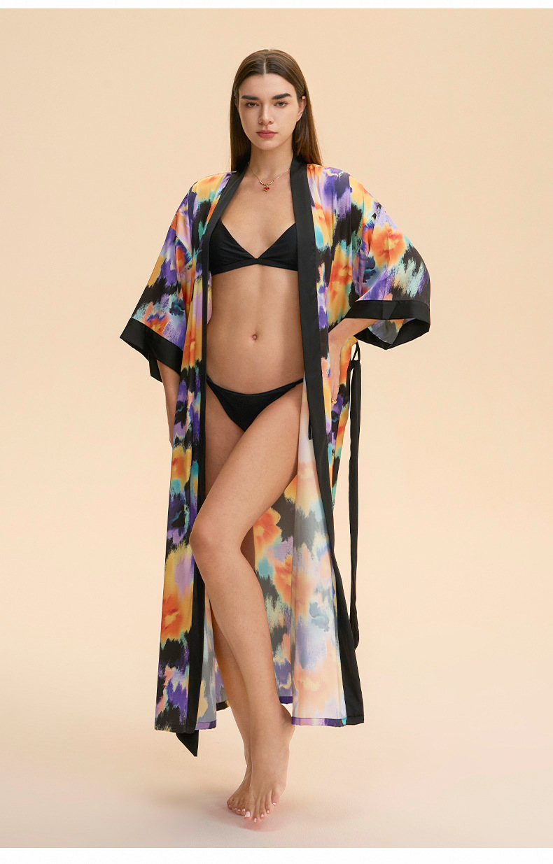 New Cross-border Bathrobe Pajamas For Women, High-end Spring Autumn Satin Chiffon European And American Style Home Wear,_ecoleips.com