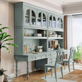 ✅ American Solid Wood Custom Bookcase Wardrobe Tv Cabinet Whole House French Modern Simple Personalized One-Piece Full Wall