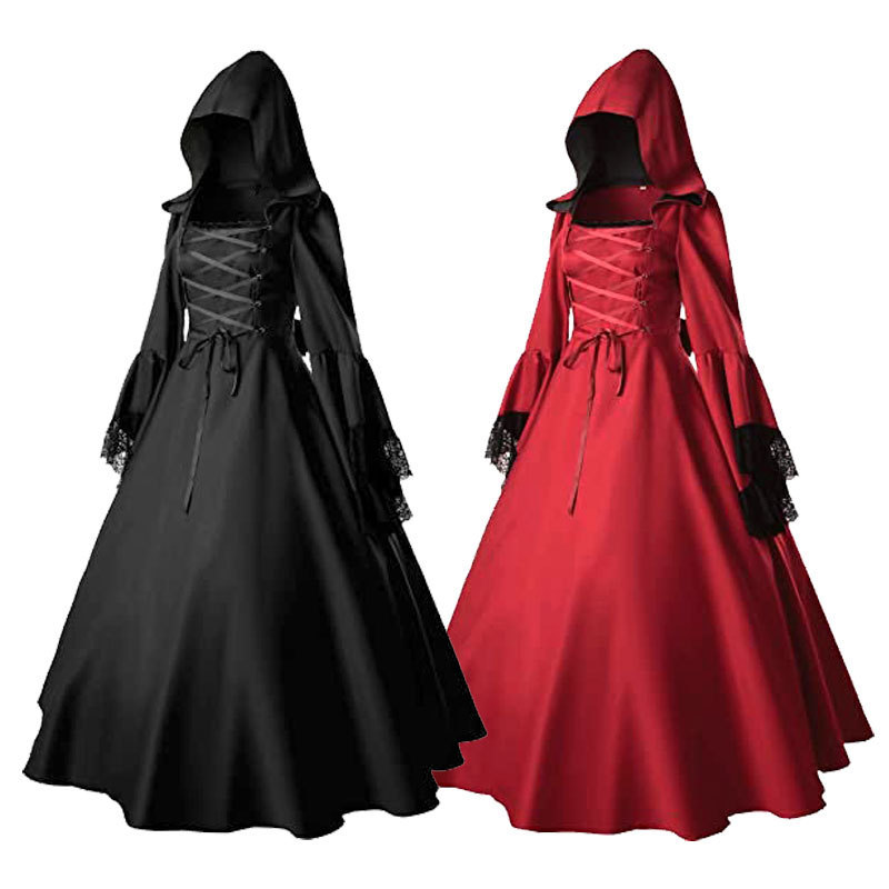 欧米の大きいサイズのゴシック式の長いスカートのルネッサンスのcos服のハロウィンの舞踏会のコスプレの服装の現物|undefined