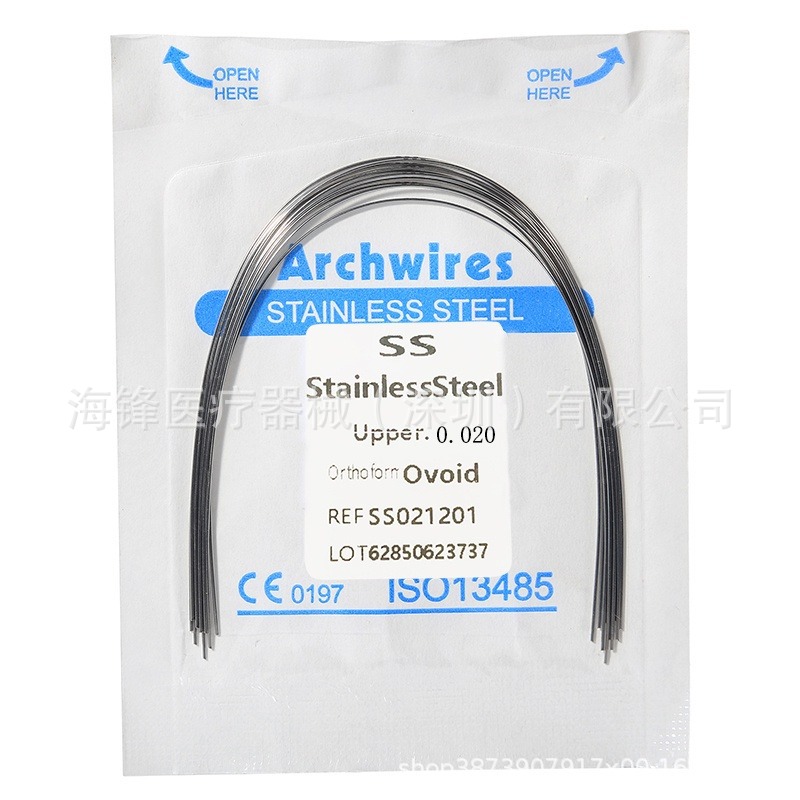 Ortodoncia dental Alambre de arco de acero inoxidable Alambre redondo súper elástico Alambre cuadrado Alambre preformado Alambre de ortodoncia Ovalos 10 paquetes