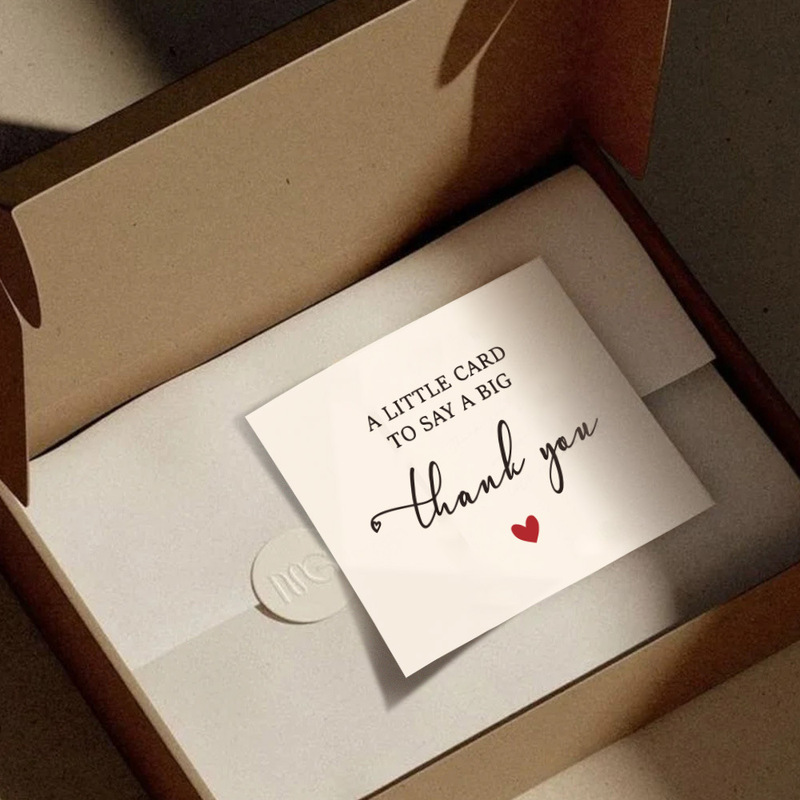 50 sheets/pack brown rectangular simple thank you card coated paper business card gift packaging decoration card English