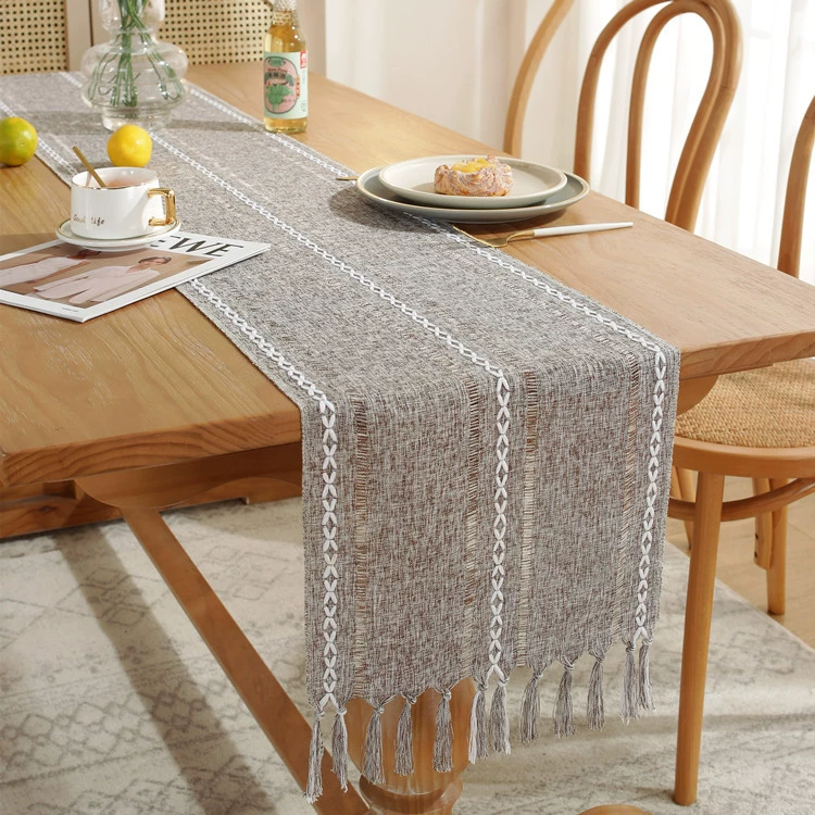 Cross -border Amazon Simple handmade hand -woven hollow Su Table flag household American rural Christmas table cloth desktop