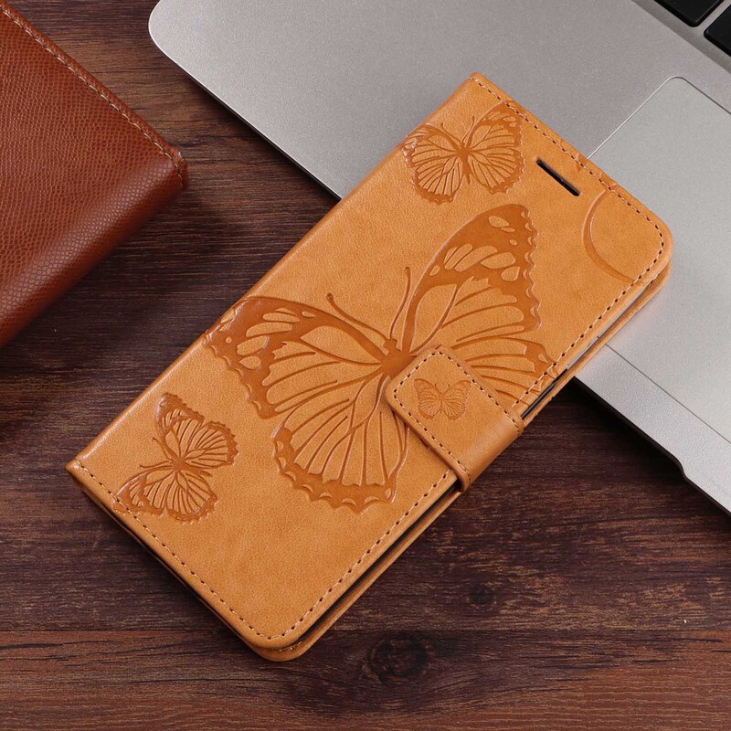 For LG Velvet 2Pro Phone Case Stylo7 Butterfly Embossed K51 Card Q6 Protective Case V20 Flip Cover