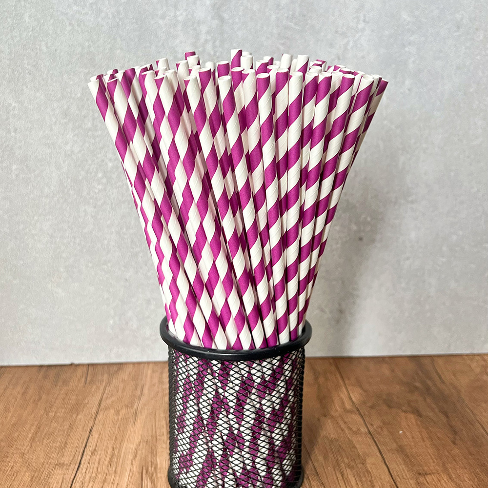 Nuevo producto 25cm alargado mano paja de papel desechable degradable paja de postre pastel fiesta paja decoración