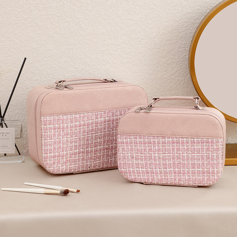 Venta directa de fábrica Chanel estilo cosmético caso las mujeres gran capacidad alto sentido Internet celebridad bolsa almacenamiento portátil multifuncional maleta