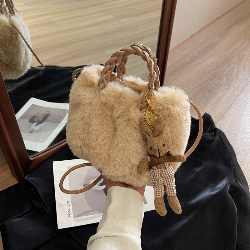 Borse in peluche da donna - Nuove borse a tracolla eleganti e squisite, borse a tracolla, design comodo e chic, perfette per lo shopping e gli appuntamenti_voghion.com