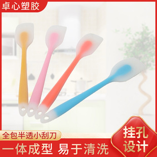 Wholesale all-inclusive silicone semi-transparent small scraper cream cake jam scraper baking scraper T shovel tool