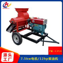 拖拉机传动轴连接打棒子机玉米脱粒机柴电两用玉米扒皮脱粒一体机