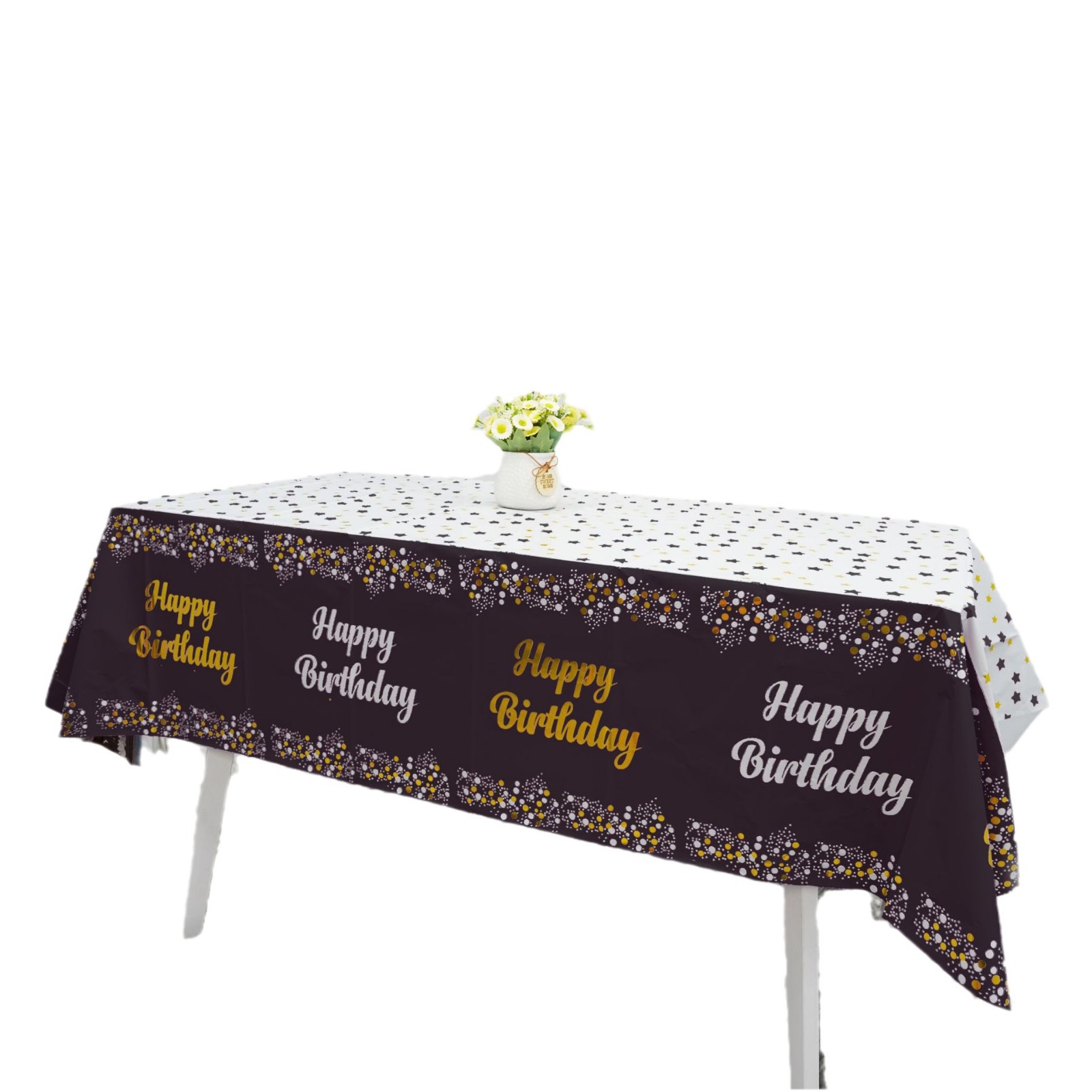 [Procesamiento de limpieza] impresión en inglés Amazon tela de mesa a prueba de aceite a prueba de agua fiesta de cumpleaños tela de mesa decorativa a prueba de polvo