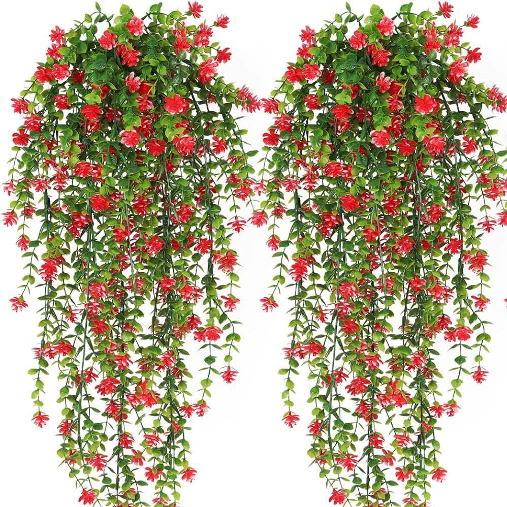 Фабрика прямых продаж Трансграничная симуляция эвкалипта камелии висит имитация виноградной лозы и орхидеи пластиковые искусственные поддельные цветы на открытом воздухе цветы