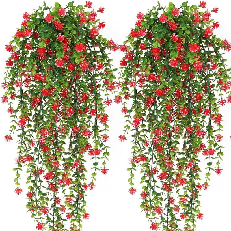 Свисающая искусственная камелия виноград, пластиковый уличный настенный цветок, 32 см, цвета эвкалипта