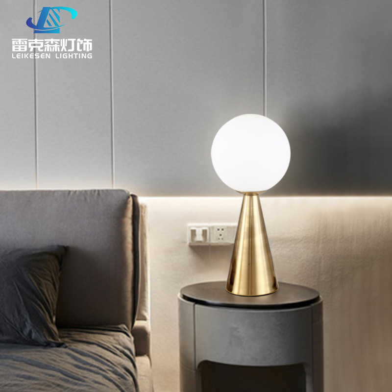 Internet Celebrity Ball Table Lamp Milk White Lampshade Desktop Lamp Scandinavian Normcore Creative Lighting Bedroom Bedside Table Study Lamp