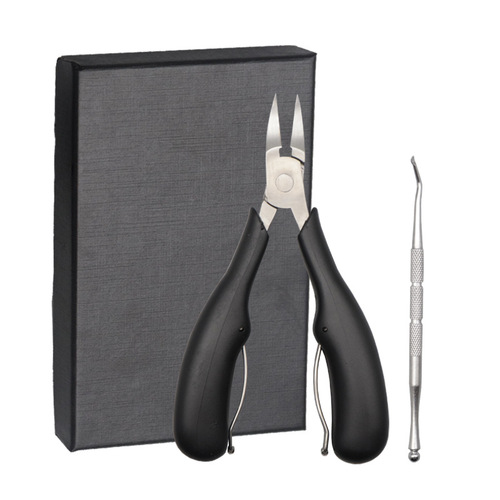 Stainless steel nail care tools set, including cuticle nippers, nail clippers, nail pick, hard nail care beak clippers