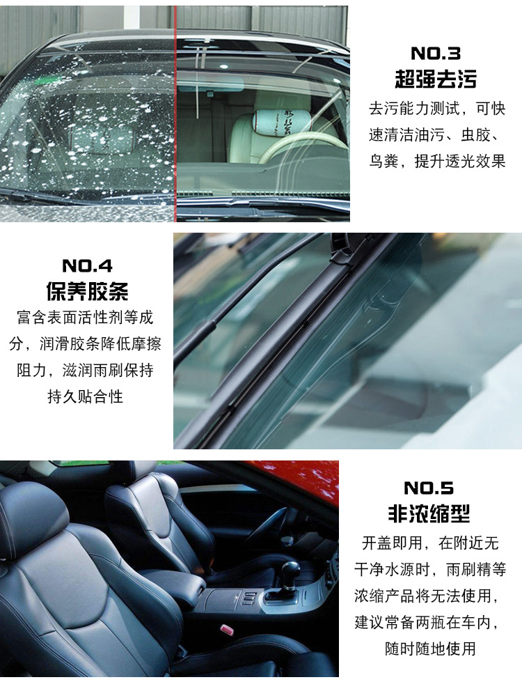 Genuine Rongli Car Windshield Washer Fluid Winter Antifreeze Cleaning Liquid Wiper Fluid Removes Oil Film and Insect Residue