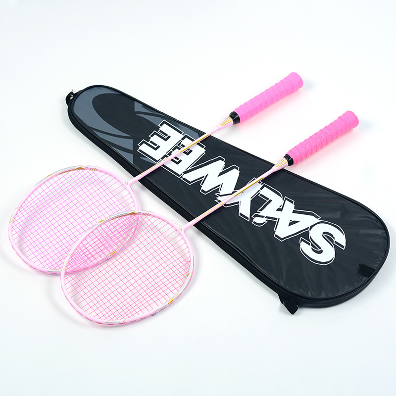 Salywee bádminton raqueta de fibra carbono 4u hombres y mujeres adultos entrenamiento ultraligero durable artículos deportivos Navidad regalo