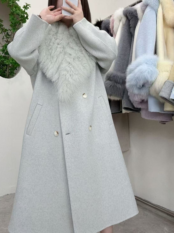 富家千金感双面羊绒大衣女淑女狐狸毛高级感羊毛呢外套女气质|undefined