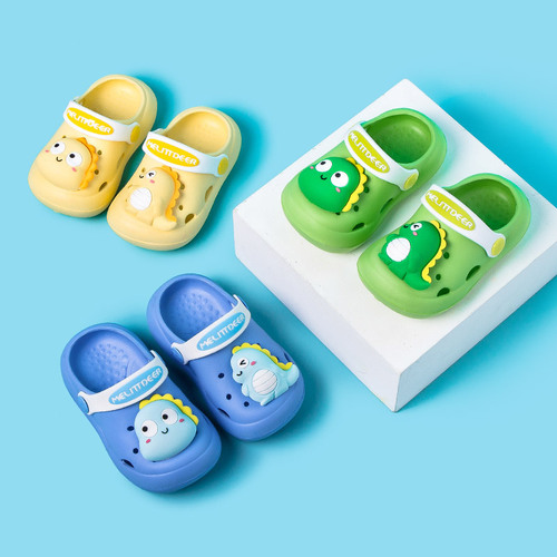 Fawn Milly's new summer style cute cartoon dinosaur boys and girls outdoor wear-resistant baby hole shoes